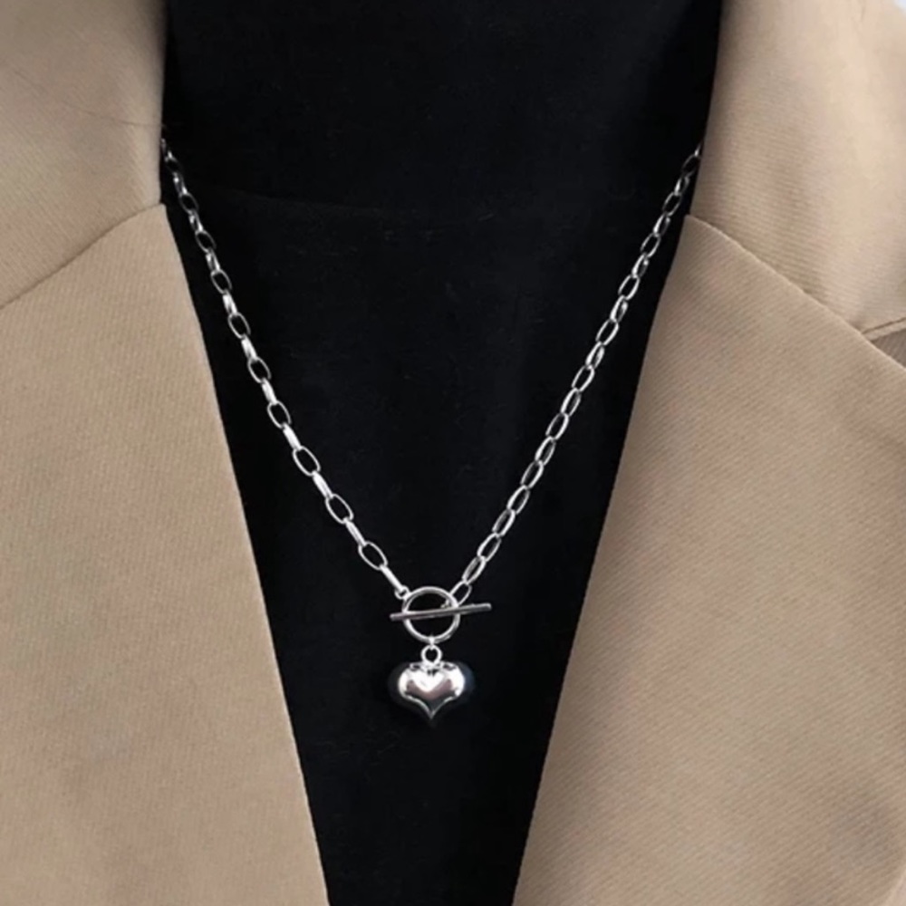 18” LOVE HEART 925 STERLING SILVER NECKLACE, NICE NECKLACE, CUTE NECKLACE